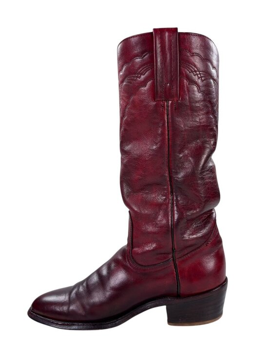 Vintage FRYE Western Cowboy Boots Womens Size 7 D Oxblood Leather